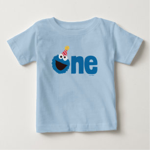 Sesamstraße   Cookie Monster Eins Geburtstag Baby T-shirt