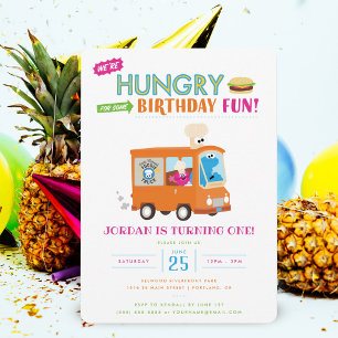 Sesamstraße   Cookie Monster Food Truck Geburtstag Einladung