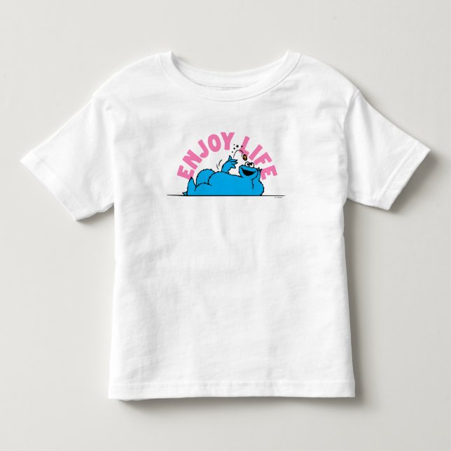 Sesamstraße | Cookie Monster Genießen Sie das Lebe Kleinkind T-shirt (Vorderseite)