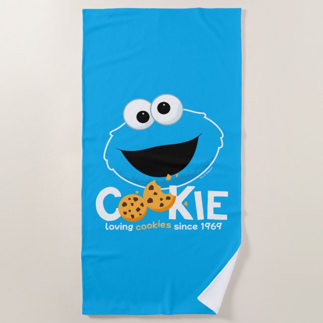 Sesamstraße | Cookie Monster Love Cookies Strandtuch (Vorderseite)