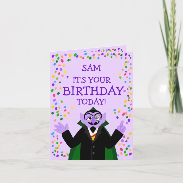 Sesamstraße | Count von Count Birthday Feiertagskarte (Vorderseite)