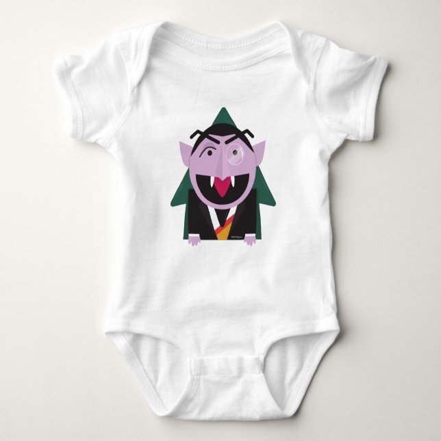 Sesamstraße | Count von Count Illustration Baby Strampler (Vorderseite)