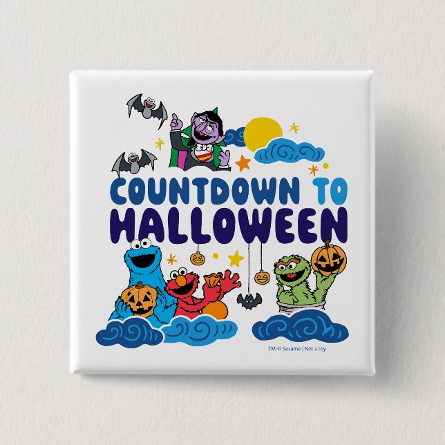 Sesamstraße | Countdown bis Halloween Button (Vorderseite)