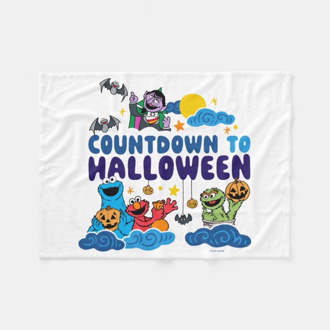Sesamstraße | Countdown bis Halloween Fleecedecke (Vorderseite (Horizontal))