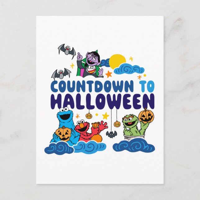Sesamstraße | Countdown bis Halloween Postkarte (Vorderseite)