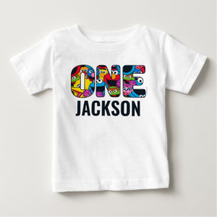 Sesamstraße-Crew-Muster "Eins" Baby T-shirt