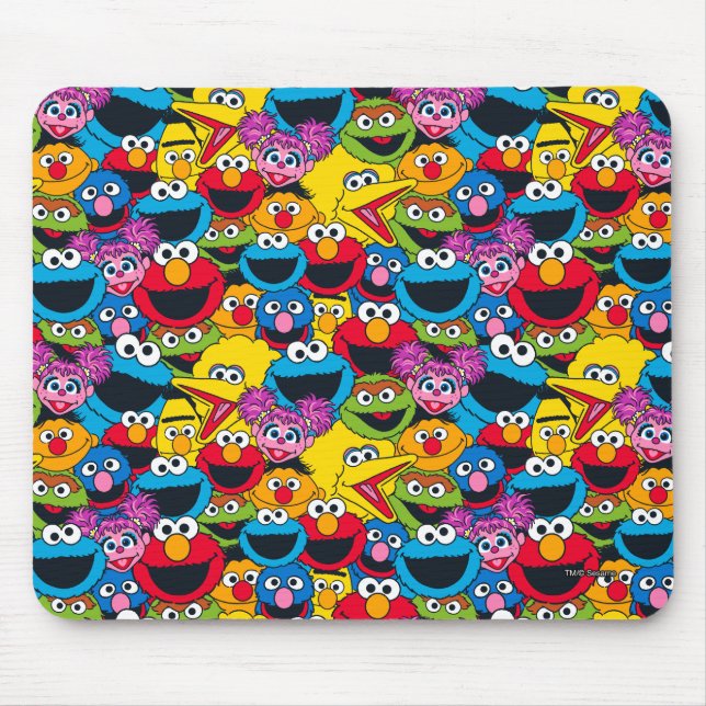 Sesamstraße-Crew-Muster Mousepad (Vorne)
