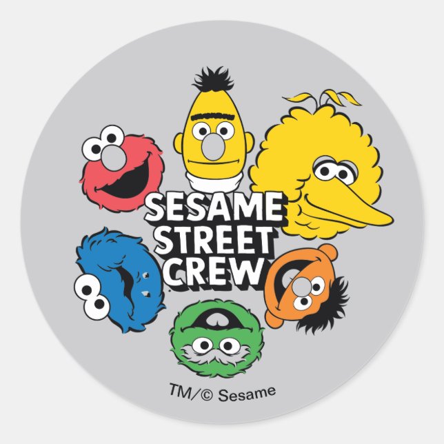 Sesamstraße-Crew Runder Aufkleber (Vorderseite)