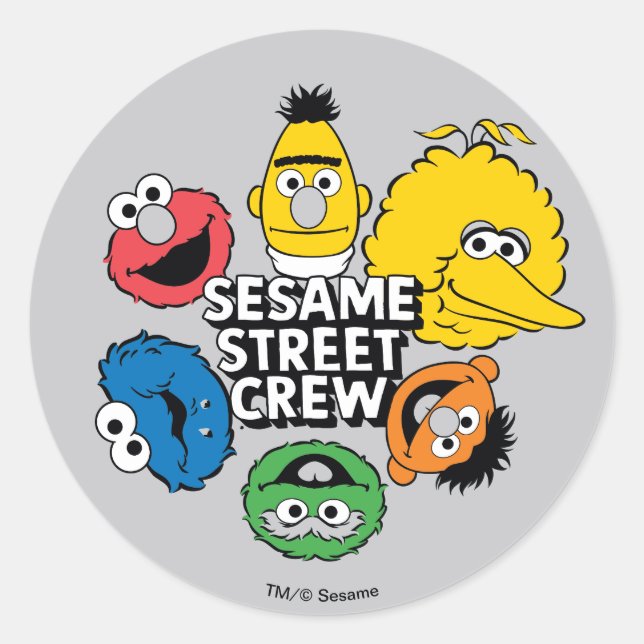 Sesamstraße-Crew Runder Aufkleber (Vorderseite)