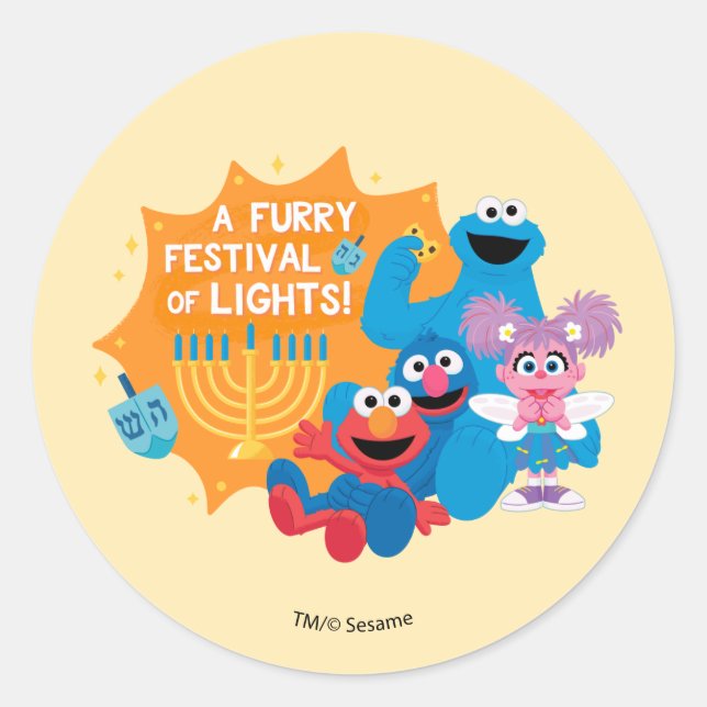 Sesamstraße | Ein Furry Festival der Lichter! Runder Aufkleber (Vorderseite)