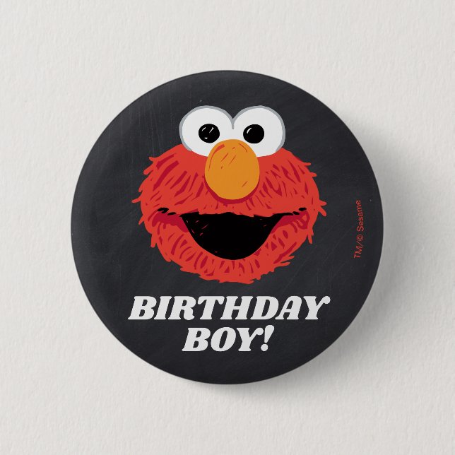 Sesamstraße | Elmo Birthday Chalkboard Boy Button (Vorderseite)