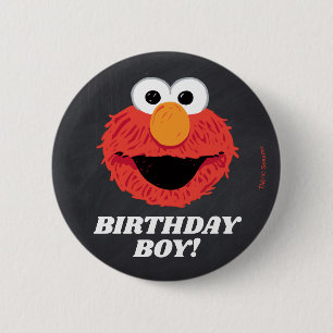 Sesamstraße Elmo Birthday Chalkboard Boy Button