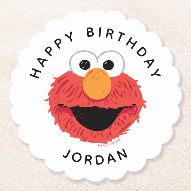 Sesamstraße | Elmo Birthday Chalkboard Untersetzer (Vorderseite)