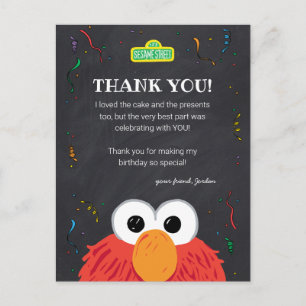 Sesamstraße   Elmo Birthday Chalkboard Vielen Dank Postkarte