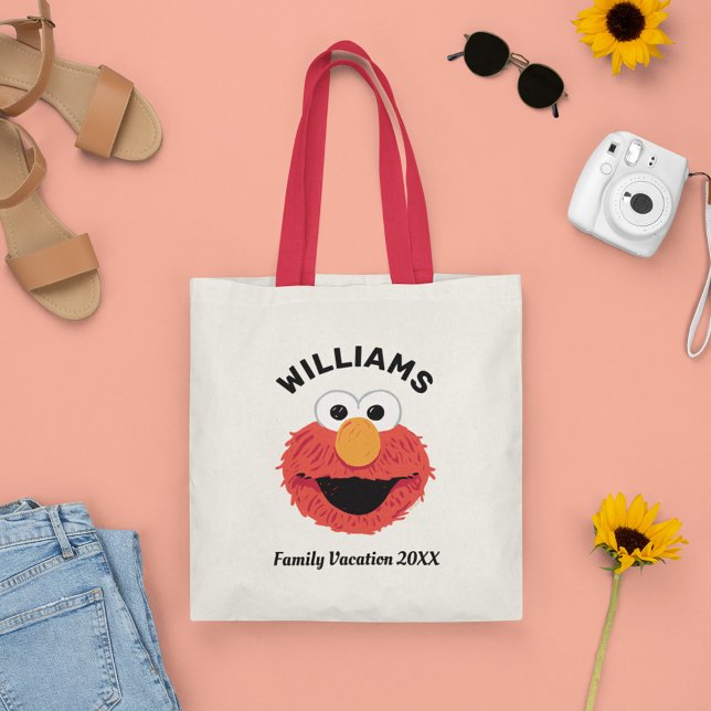 Sesamstraße | Elmo Familienurlaub Tragetasche (Tote bag on table)
