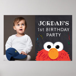 Sesamstraße   Elmo First Birthday Chalkboard Poster
