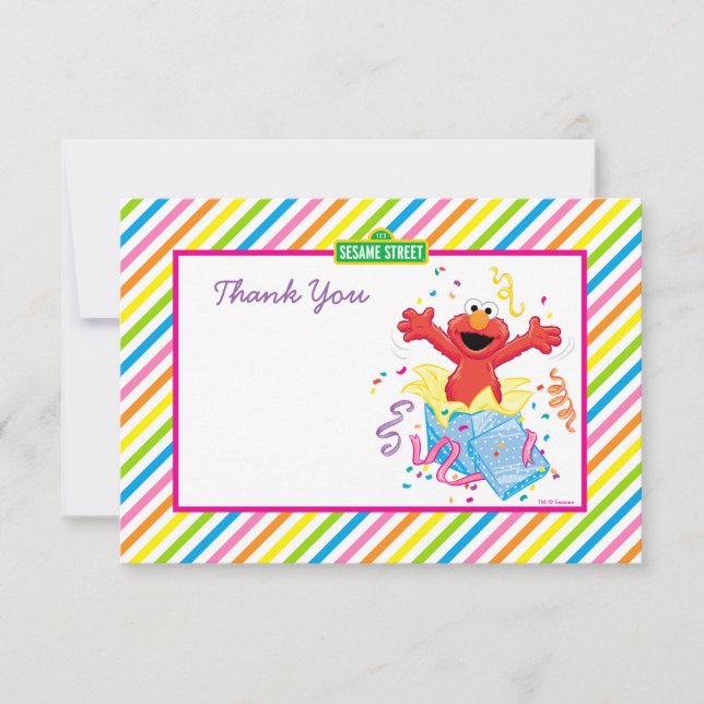 Sesamstraße | Elmo Girl's Birthday Dankeskarte (Vorderseite)