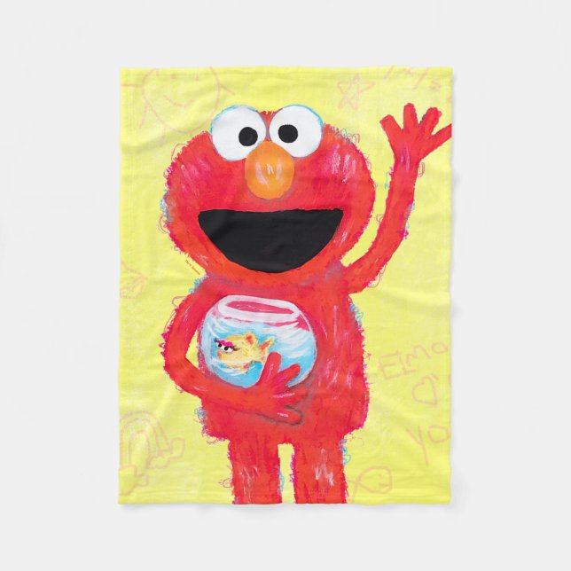 Sesamstraße | Elmo mit Goldfish Fleecedecke (Vorderseite)