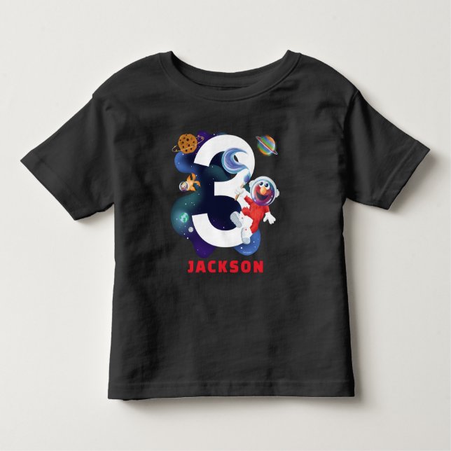 Sesamstraße | Elmo Outer Space Geburtstag Kleinkind T-shirt (Vorderseite)