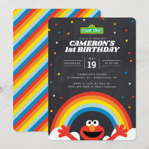 Sesamstraße Elmo Rainbow Birthday Einladung