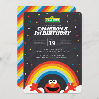 Sesamstraße | Elmo Rainbow Birthday Einladung