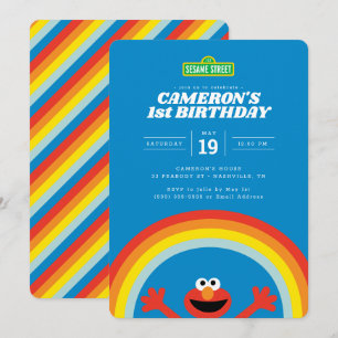 Sesamstraße Elmo Regenbogen-Geburtstag Einladung
