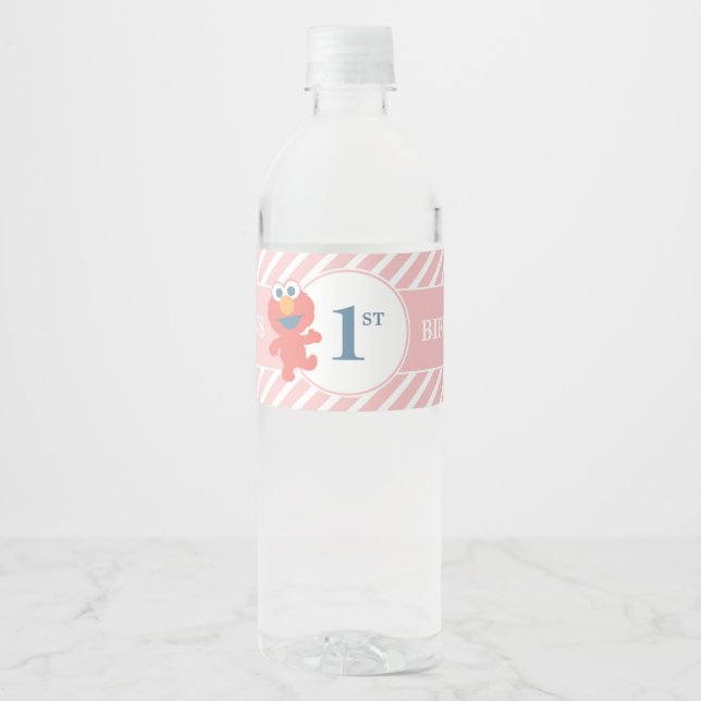 Sesamstraße | Elmo - Rosa Geburtstagsflasche - Eti (Vorderseite)
