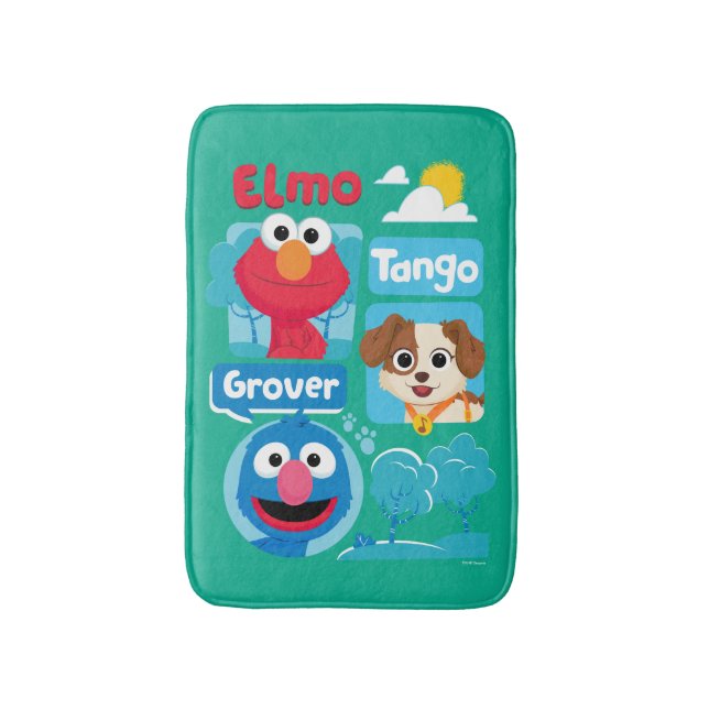 Sesamstraße | Elmo, Tango, & Grover Park Graphic Badematte (Vorderseite Vertikal)