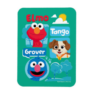 Sesamstraße   Elmo, Tango und Grover Park Grafik Magnet