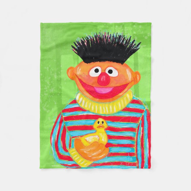 Sesamstraße | Ernie mit Rubber Duckie Fleecedecke (Vorderseite)