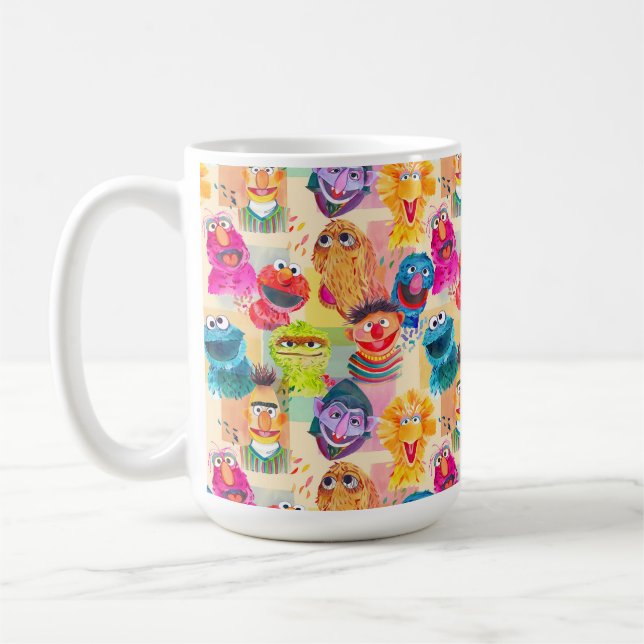 Sesamstraße | Farbiges Muster Kaffeetasse (Links)