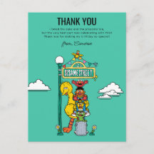 Sesamstraße-Figuren & Straßenschild Danke P