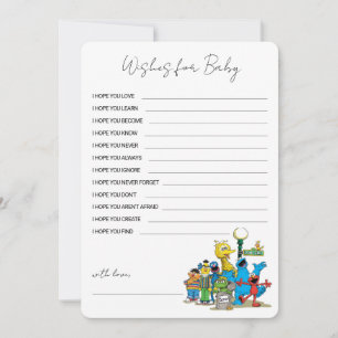 Sesamstraße Freunde Baby Shower Wünsche für Baby Mitteilungskarte