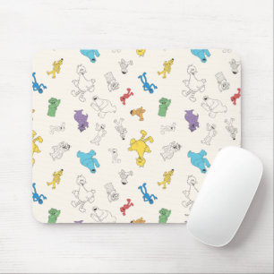 Sesamstraße-Freunde   Farbige Vintage-Muster Mousepad