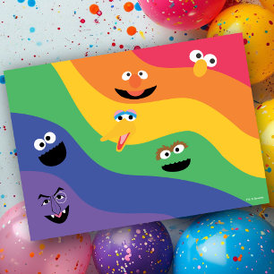 Sesamstraße Freunde Regenbogen-Geburtstagseinladun Einladung