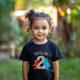 Sesamstraße Freunde Schultafel Regenbogen 2. Gebur Kleinkind T-shirt