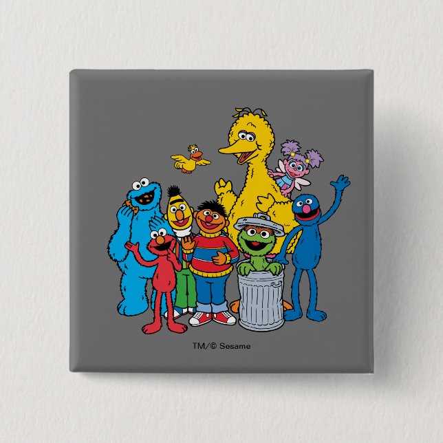 Sesamstraße-Freunde winken Button (Vorderseite)