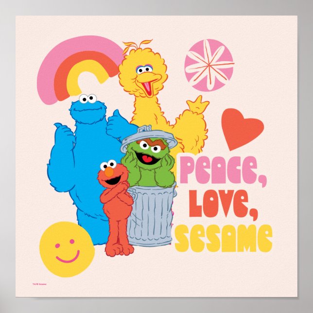 Sesamstraße | Frieden, Liebe, Sesam Poster (Vorne)
