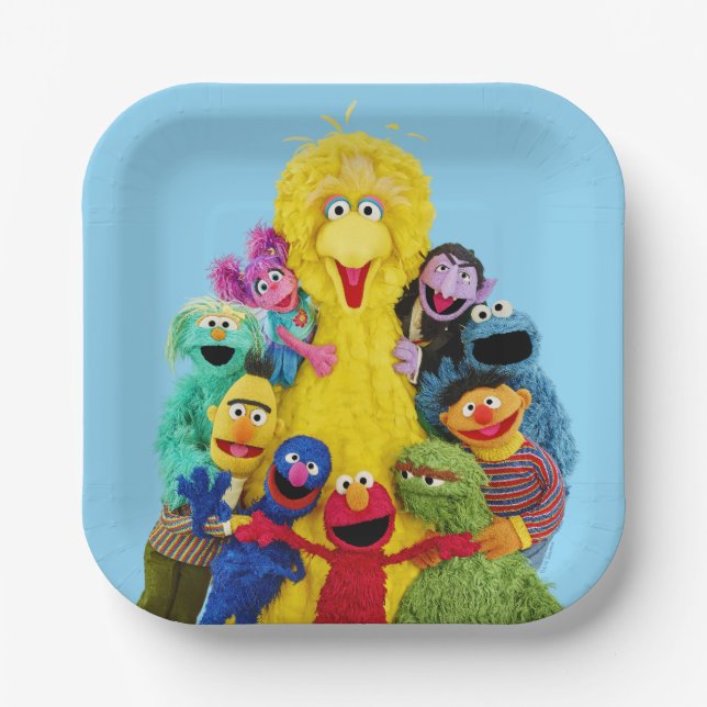 Sesamstraße | Fun Farbiges Portrait Pappteller (Vorderseite)