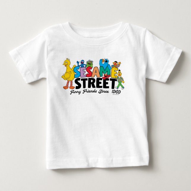 Sesamstraße | Furry Friends seit 1969 Baby T-shirt (Vorderseite)