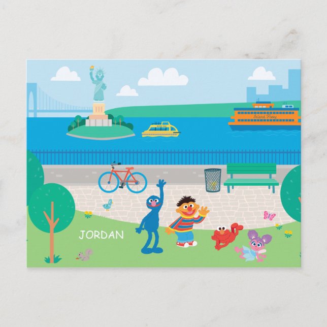 Sesamstraße | Governors Island Scene Postkarte (Vorderseite)