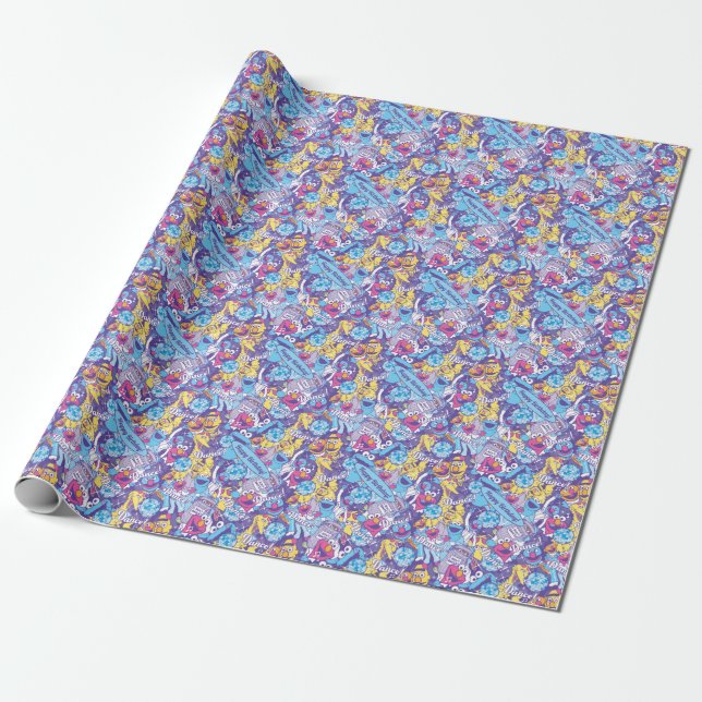 Sesamstraße | Groovy Dance Pattern Geschenkpapier (Ungerollt)