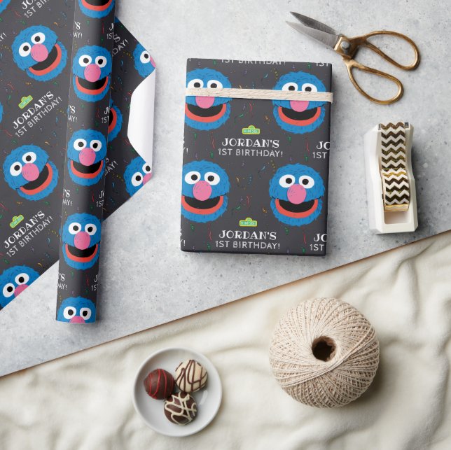 Sesamstraße | Grover Birthday Chalkboard Geschenkpapier (Kunsthandwerk)