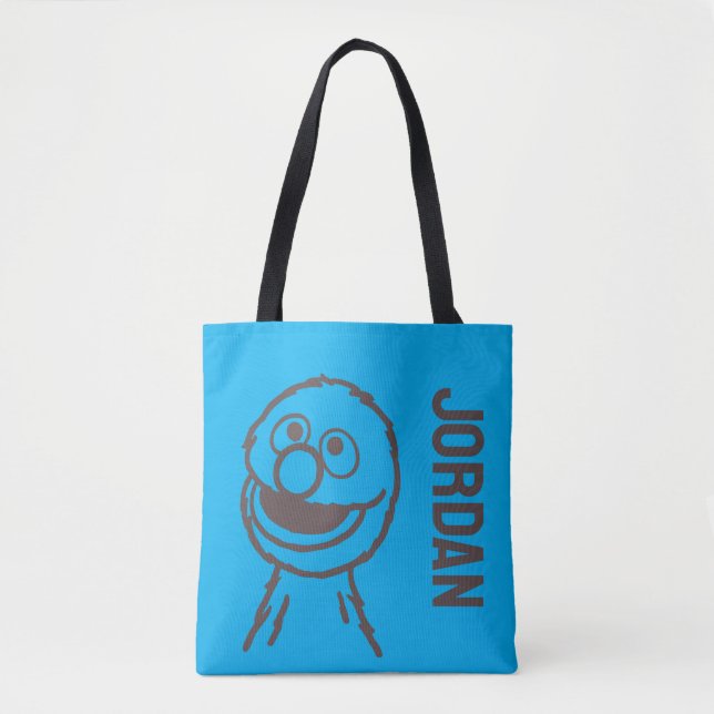 Sesamstraße | Grover | Name hinzufügen Tasche (Vorderseite)