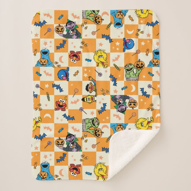 Sesamstrasse Halloween Kegelmuster Sherpadecke (Vorderseite)