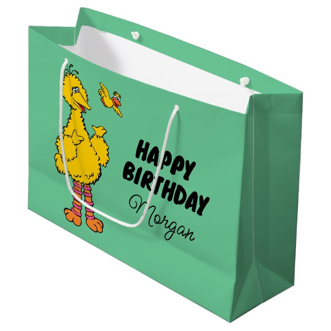 Sesamstraße | Happy Birthday Große Geschenktüte (Vorderseite Schrägansicht)