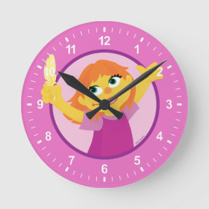 Sesamstraße Julia Holding Feather Runde Wanduhr