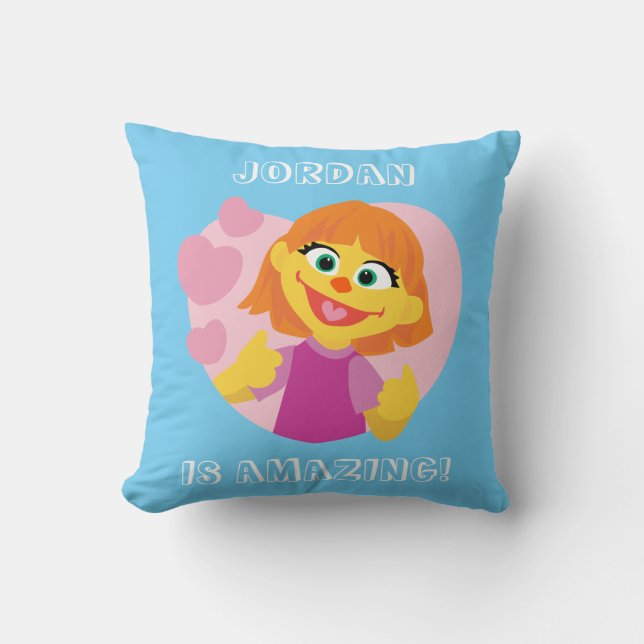 Sesamstraße | Julia Pink Heart Kissen (Vorderseite)