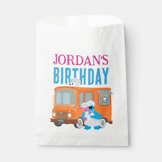 Sesamstraße Keksmonster Food Truck Geburtstag Geschenktütchen (Vorderseite)
