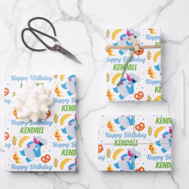 Sesamstraße Keksmonster Food Truck Geschenkpapier Set (Vorderseite)